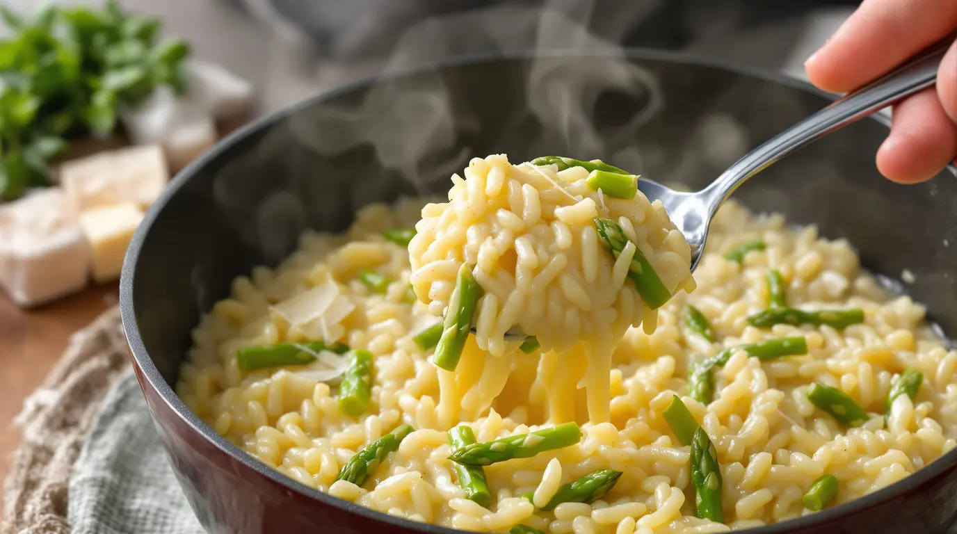 « Du pur velours » : ce risotto aux asperges vertes et parmesan devient votre plat préféré du printemps « Du pur velours » : ce risotto aux asperges vertes et parmesan devient votre plat préféré du printemps