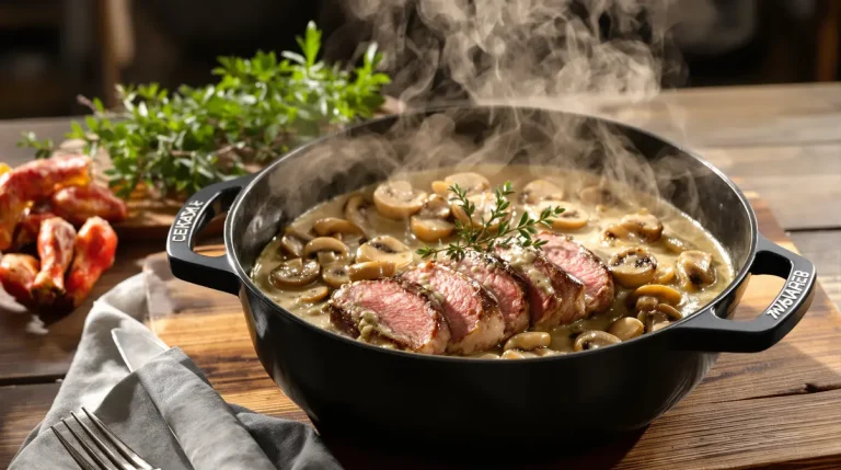 Filet mignon aux champignons et moutarde : fondant, crémeux et prêt en seulement 30 minutes