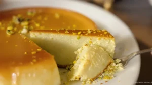 Flan pâtissier à la pistache, plus fondant qu’un flan classique pour un dessert ultra gourmand