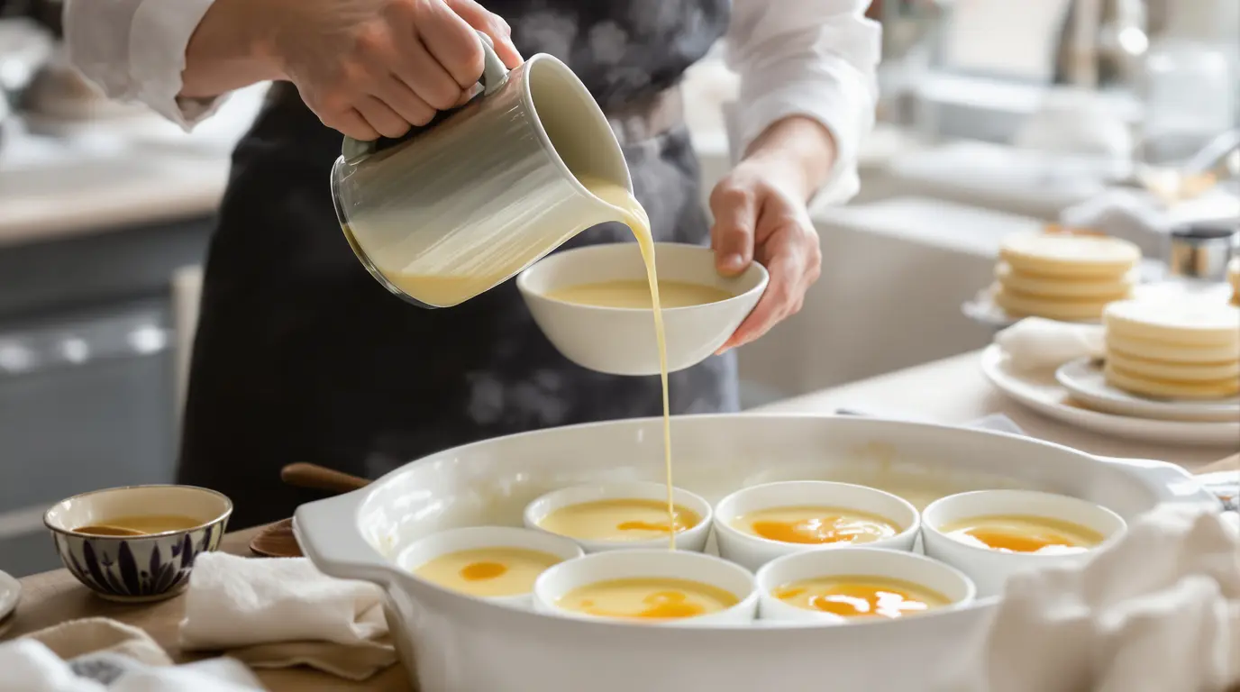 Recette oeufs au lait bain-marie onctueux et inratable recette oeufs au lait bain-marie
