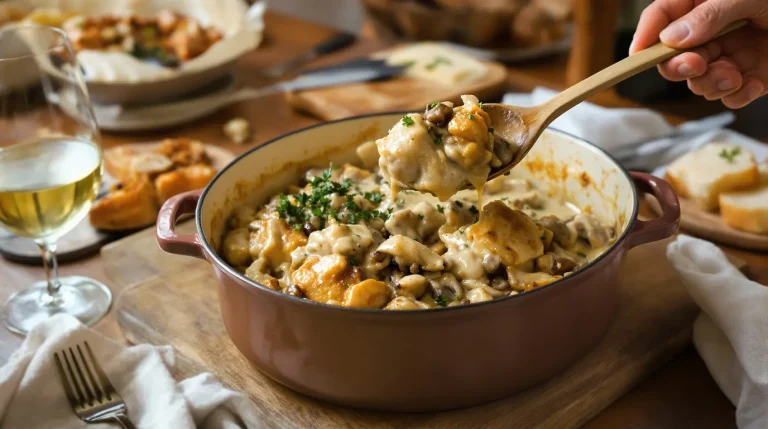 recette pintade en cocotte champignons crème fraîche